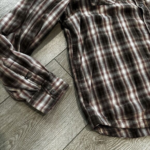 Prana Shirt Mens XL Brown Thermal Lined Shacket Hiking Trail Barn Gorpcore - Picture 3 of 9